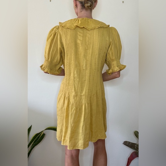 Doen mustard pintucked ruffle dress - Picture 9 of 11
